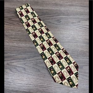 Pinehurst Maroon, Green & Tan Golf Pattern Tie